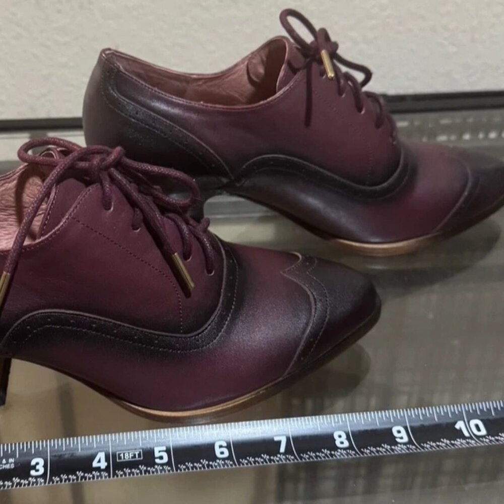 NEW NWOT American Duchess Brown/Burgandy Londoner Oxford Shoes 2 in heel Sz 6.5 - Picture 9 of 15